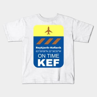 Reykjavik Keflavik KEF airport 2 Kids T-Shirt